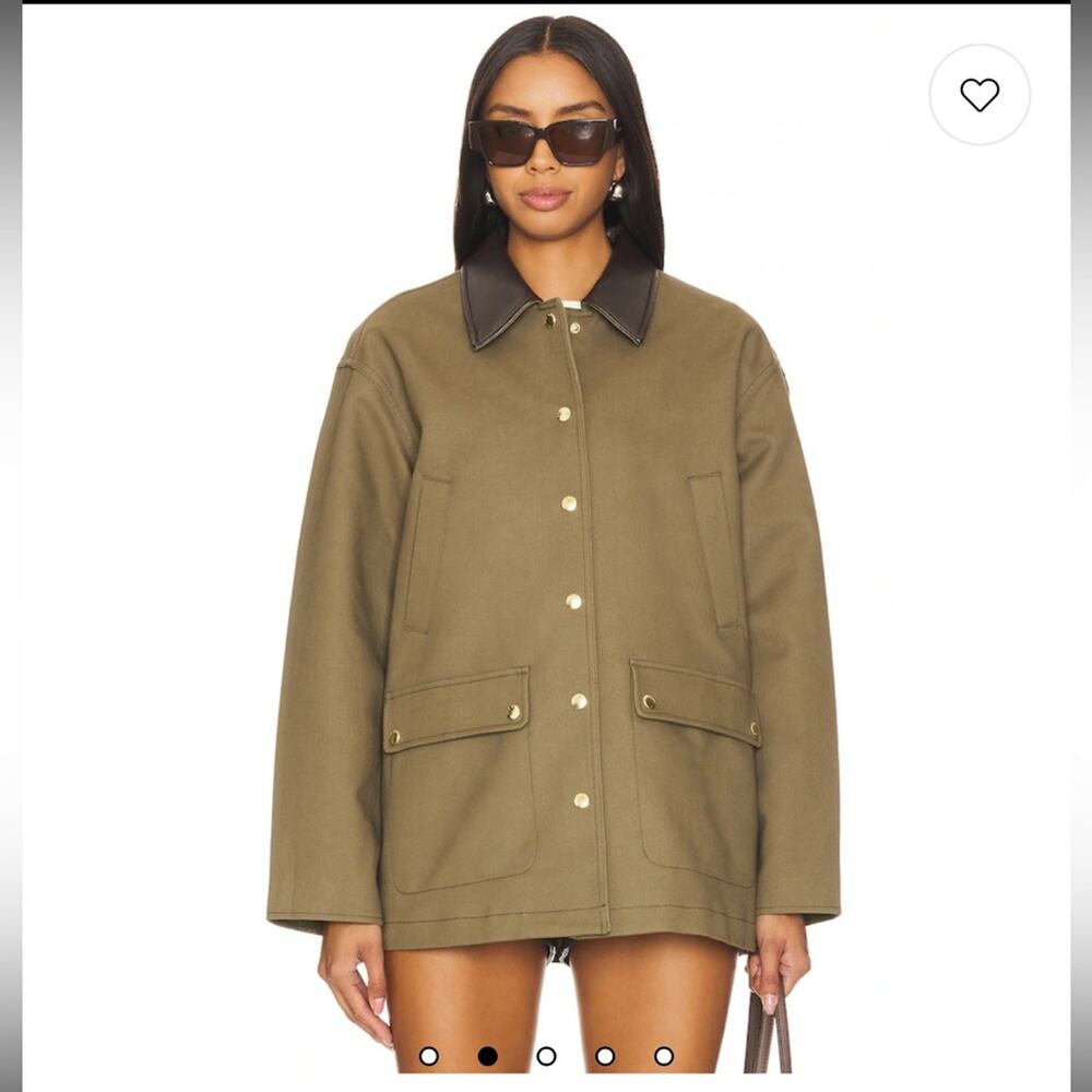 rag & bone Olive Green Jacket with Dark Brown Collar - Picture 2 of 9
